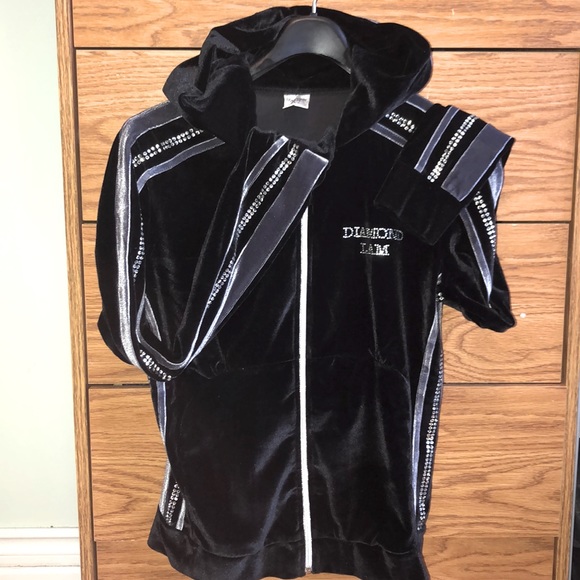 Velvet velour sweater w/ Swarovski crystals - Picture 1 of 5